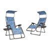 Snow Joe Bliss Hammocks Set of 2 Gravity Free Chairs w Canopy, Drink Tray, and Pillow GFC-026-2BF